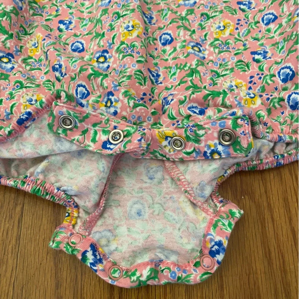 Ralph Lauren Pink Floral Cotton One Piece